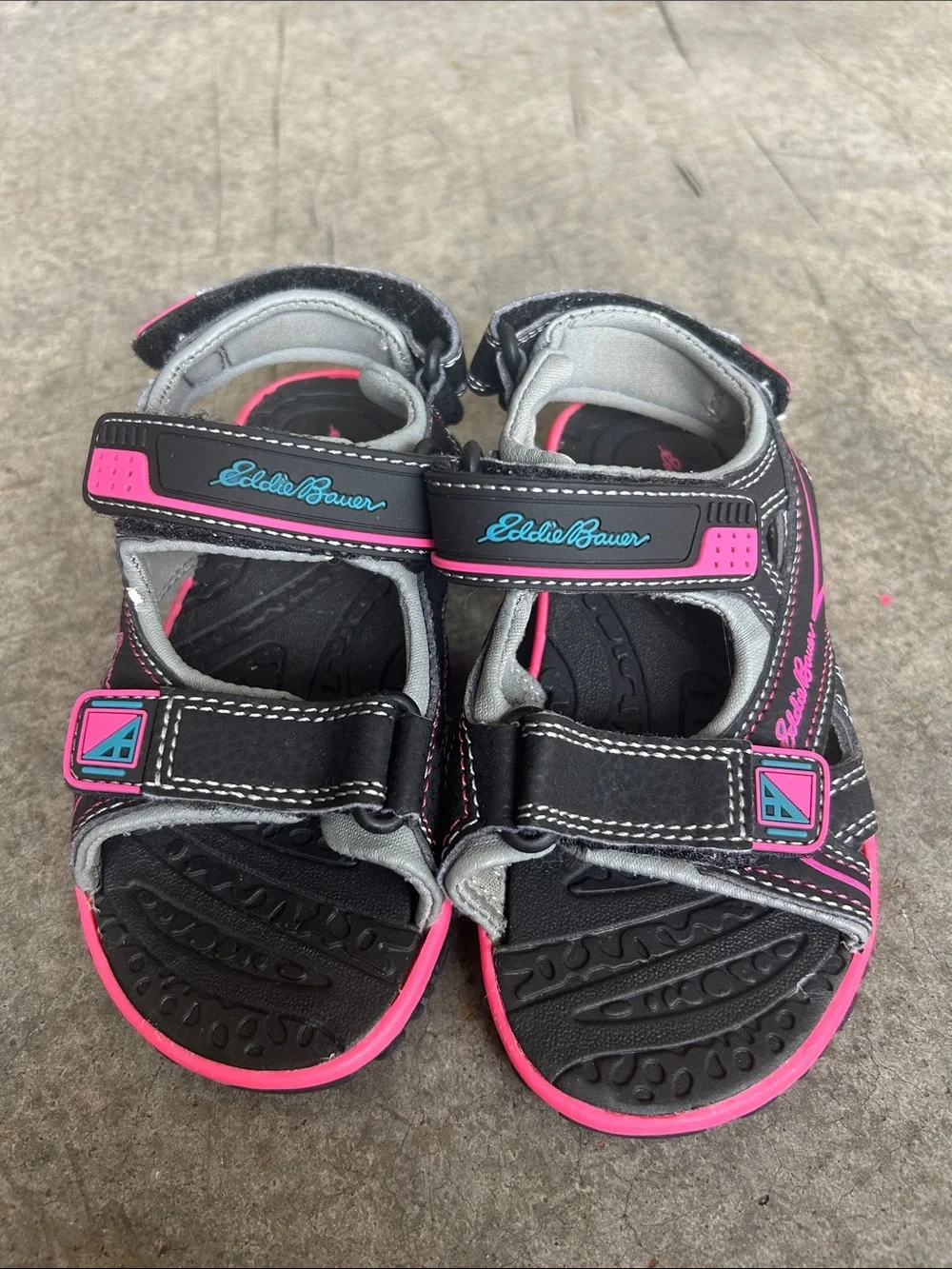 Eddie Bauer Black and Pink Kids Sport Sandals